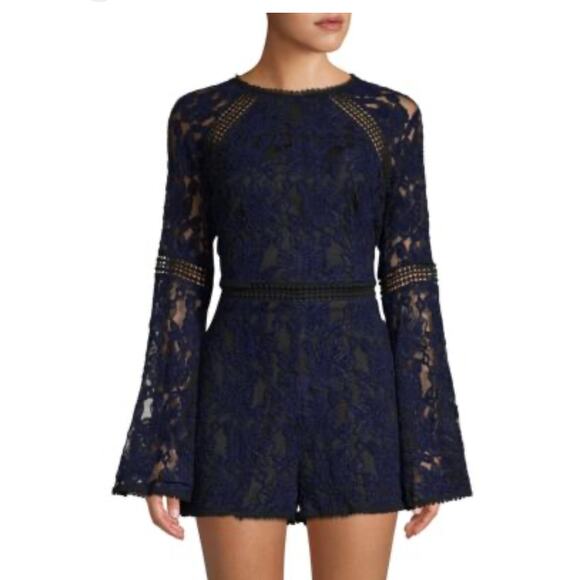 Cupcakes & Cashmere Romper Cally Moon Shadow Crochet Lace - Picture 2 of 12